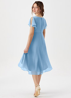 Azazie Graciela Junior Powder Blue A-Line Pleated Chiffon Dress image5