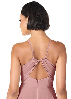 Azazie Avelina Bridesmaid Dresses Dusty Rose A-Line V-Neck Pleated Chiffon Dress image5