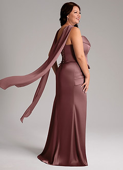 Azazie Sorrel Bridesmaid Dresses Vintage Mauve Mermaid Strapless Stretch Satin Convertible Dress image8