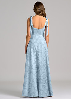 Azazie Debra Brudtärnklänningar Klä av A-Linje i Blommig Utbrändhet med fickor Himmelsblå image6