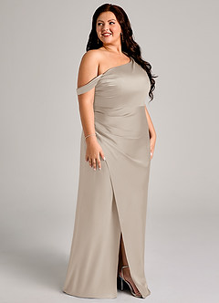 Azazie Madelyn Bridesmaid Dresses Frost Mermaid One Shoulder Stretch Satin Convertible Dress image12