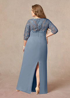 Azazie Joan Mother of the Bride Dresses Twilight Sheath V-Neck Lace Chiffon Dress image7