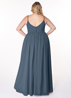 Azazie Rayna Bridesmaid Dresses Neptune A-Line V-Neck Pleated Chiffon Dress image8