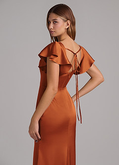 Azazie Elkie Brautjungfernkleider Meerjungfrau-Linie Rechteckiger Ausschnitt Stretch-Satin Kleid Kanel image7