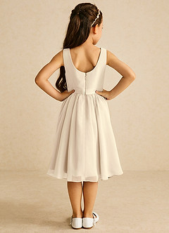 Azazie Ari Flower Girl Dresses Champagne A-Line Sleeveless Chiffon Dress image6