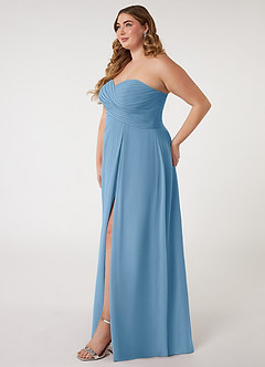 Azazie Arabella Allure Robes de demoiselle d'honneur Robe Trapèze Convertible en Mousseline de soie Encolure en Forme de Cœur Acier Bleuté image15