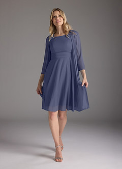 Azazie Sunny Klänningar till brudens mor Klänning A-Line i Maska Plisserad Stormig image3