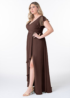 Azazie Omari Bridesmaid Dresses Ganache A-Line Chiffon Dress image9