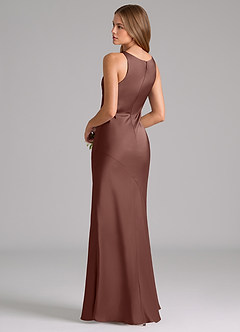 Azazie Allettie Bridesmaid Dresses Espresso Mermaid Stretch Satin Dress image2