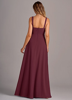 Azazie Debra Bridesmaid Dresses Cabernet A-Line with Pockets Chiffon Convertible Dress image6