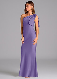 Azazie Yuanna Bridesmaid Dresses Tahiti Mermaid One Shoulder Stretch Satin Dress image4