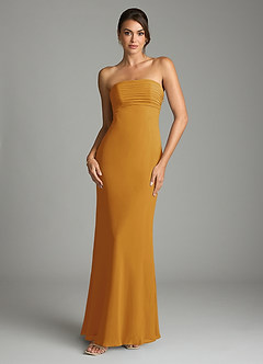 Azazie Saylor Brudtärnklänningar Klä av Sjöjungfru i Chiffong Axelbandslös Knäck image3