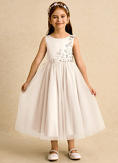 Azazie Malva Venta Final Vestido de Alabastro Blanco de Tul de Corte Princesa con Lazo image1