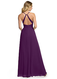 Azazie Davis Bridesmaid Dresses Grape A-Line V-Neck Chiffon Dress image5