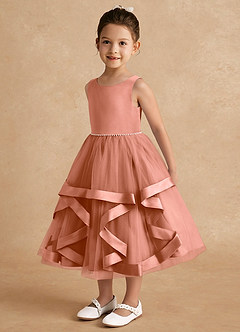 Azazie Posy Flower Girl Dresses MAI TAI A-Line Beaded Tulle Dress image3