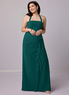Barbie ♥ Azazie Bridesmaid Dresses Peacock Sheath Strapless Chiffon Convertible Dress image11