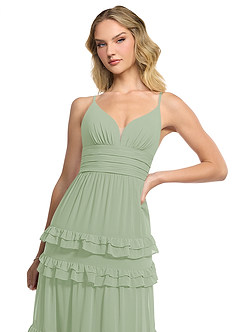 Azazie Rachel Vestidos de madrinha de casamento Vestir Dusty Sage de Chiffon de Linha A image4
