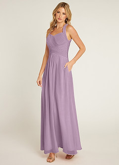 Azazie Claudia Bridesmaid Dresses Wisteria A-Line Sweetheart Neckline Chiffon Dress image2