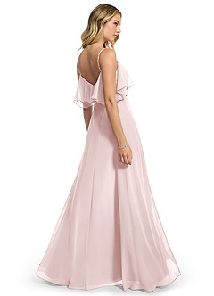 Azazie Jean Robes de demoiselle d'honneur Robe Trapèze Convertible en Mousseline de soie Rose Pâle image2