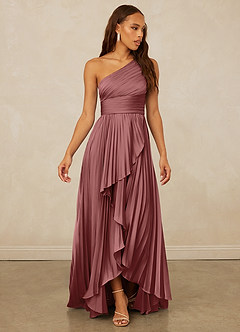 Christian Siriano Bridal for Azazie 1008 Bridesmaid Dresses Amethyst A-Line One Shoulder Stretch Satin Dress image3