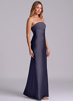 Azazie Ailanie Brudtärnklänningar Klä av Tubklänning i Stretch Satin Axelbandslös Stormig image4