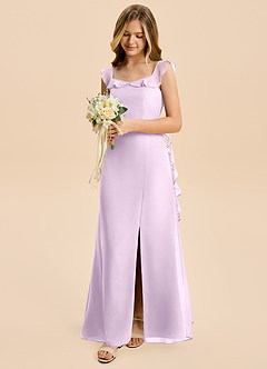 Azazie Cindy Junior Klä av A-Line i Chiffong Rynkad image3