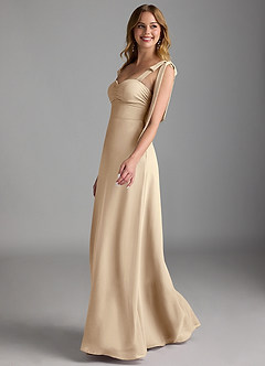 Azazie Lizet Bridesmaid Dresses Champagne A-Line Sweetheart Neckline Chiffon Dress image4
