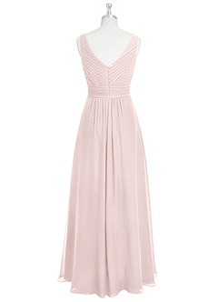 Azazie Pierrette Final Sale Blushing Pink A-Line Pleated Chiffon Dress image8