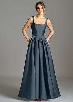 Azazie Verina Bridesmaid Dresses Twilight A-Line Pleated Stretch Satin Dress image3