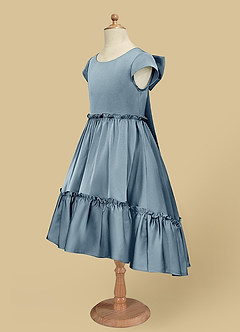 Azazie Lee Final Sale Ivory A-Line Bow Stretch Satin Dress image8