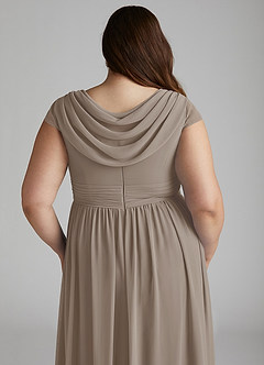 Azazie Organa Bridesmaid Dresses Taupe A-Line Pleated Chiffon Dress image12