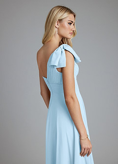 Azazie Elinora Bridesmaid Dresses Sky Blue A-Line One Shoulder Chiffon Dress image3