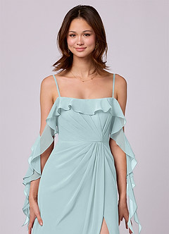 Barbie ♥ Azazie Bridesmaid Dresses Mist A-Line Off the Shoulder Chiffon Convertible Dress image2