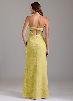 Azazie Leonis Bridesmaid Dresses Canary Sheath Strapless Floral Burnout Convertible Dress image6