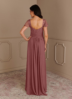 Azazie Gwenyth Kleider für die Brautmutter A-Linie Spitze Chiffon Kleid Wüstenrose image2