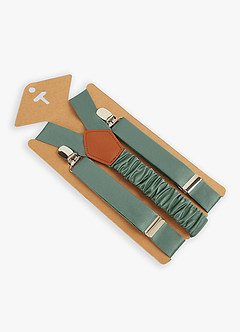 front Matching Color Boy's Matte Satin Suspenders