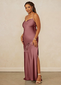 Christian Siriano Bridal for Azazie 1012 Bridesmaid Dresses Amethyst Sheath Lace Stretch Satin Dress image12