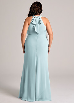 Azazie Doretta Bridesmaid Dresses Mist Mermaid Pleated Chiffon Dress image7