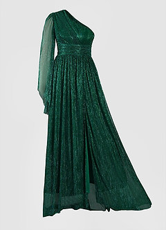 Arlington Dark Emerald One-Shoulder Maxi Dress image9