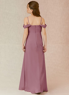 Azazie Kaitlynn Junior Vintage Mauve A-Line Off the Shoulder Chiffon Dress image2
