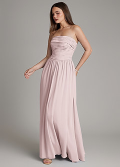 Azazie Andreina Brautjungfernkleider A-Linie Plissee Chiffon Kleid Zartrosa image5