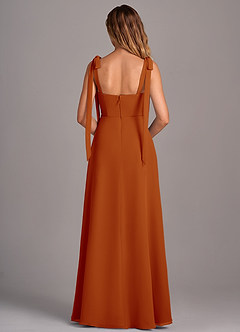 Azazie Debra Bridesmaid Dresses Paprika A-Line with Pockets Chiffon Convertible Dress image3