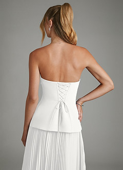 Azazie Alex Bridesmaid Dresses White A-Line Corset Chiffon Dress image9