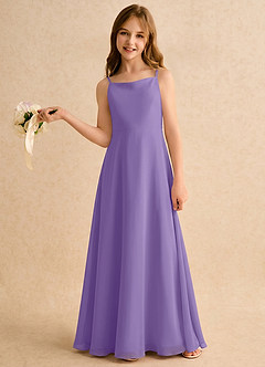 Azazie Jaella Girls Formal Flower Girl Dresses Tahiti A-Line Pleated Chiffon Dress image2
