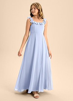 Azazie Callie Junior Ice A-Line Ruched Chiffon Dress image1