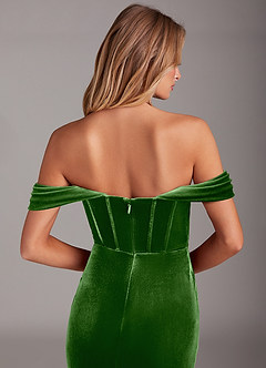 Azazie Jas Bridesmaid Dresses Ivy Sheath Off-The-Shoulder Corset Velvet Convertible Dress image7