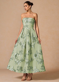 Vestido Verde Claro Largo Evangeline image4