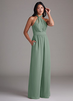 Azazie Lamara Šaty pro družičky Overal Z ramene Z ramene Šifón image12