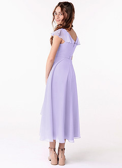 Azazie Posie Junior Lilac A-Line Ruched Chiffon Dress image2