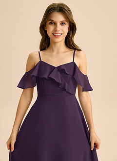 Azazie Kamilla Junior Klä av A-Line i Chiffong Av axeln image7